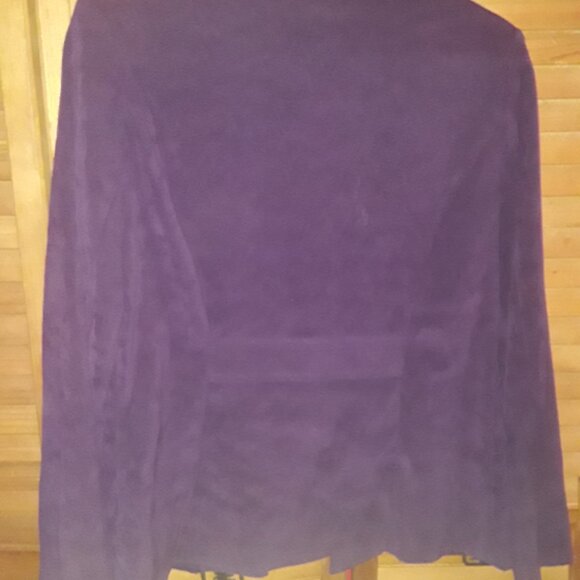 CATO SZ 8 Purple Suede Jacket & Midi Skirt Suit Set Business Career Soft! - Picture 4 of 12